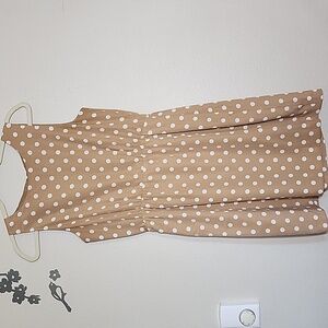 J crew popover boatneck sleeveless polka dot dress size 6
